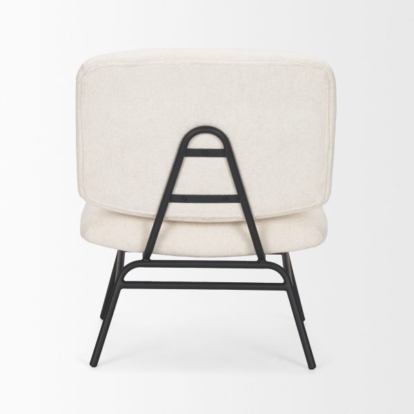 Nora Cream Fabric w Matte Black Metal Legs Accent Chair 6