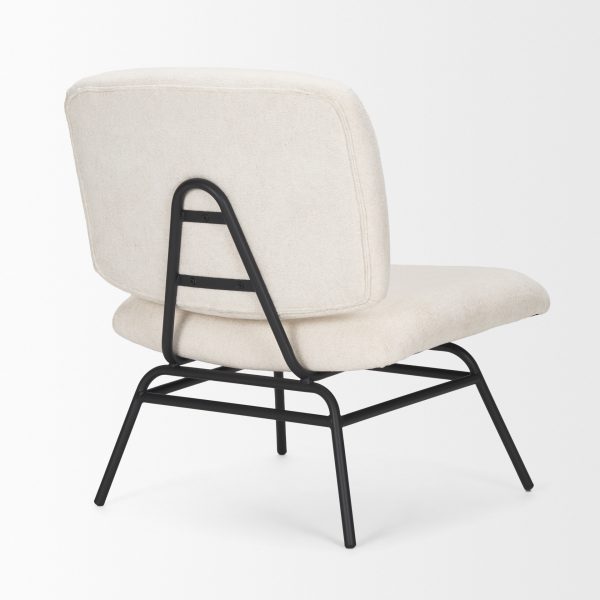 Nora Cream Fabric w Matte Black Metal Legs Accent Chair 7