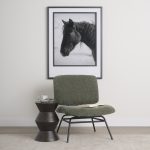 Nora Forest Green Fabric w/ Matte Black Metal Legs Accent Chair