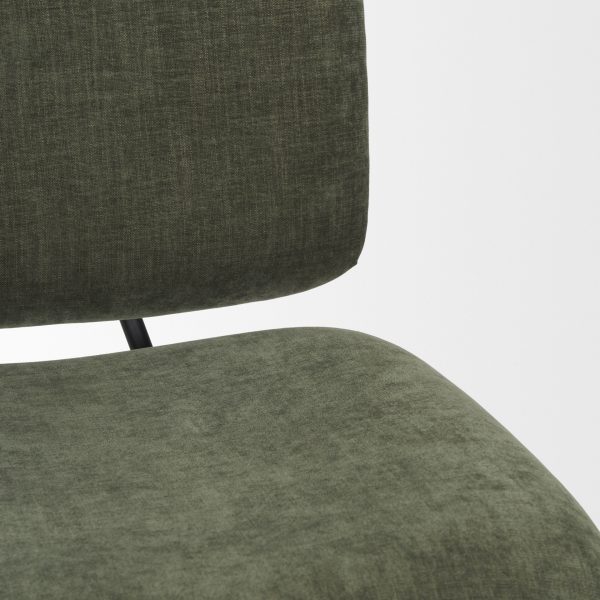 Nora Forest Green Fabric w Matte Black Metal Legs Accent Chair 10