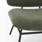 Nora Forest Green Fabric w/ Matte Black Metal Legs Accent Chair