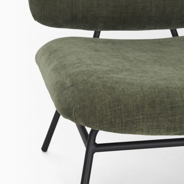 Nora Forest Green Fabric w Matte Black Metal Legs Accent Chair 11