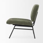 Nora Forest Green Fabric w/ Matte Black Metal Legs Accent Chair