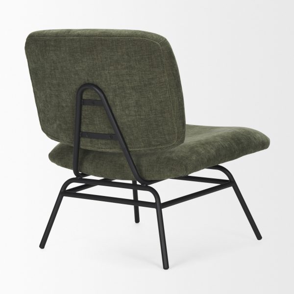 Nora Forest Green Fabric w Matte Black Metal Legs Accent Chair 7