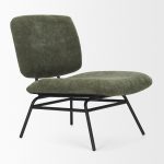 Nora Forest Green Fabric w/ Matte Black Metal Legs Accent Chair