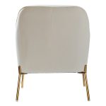 Nora Ivory Velvet Mid-Century Modern Accent Chair with Gold Legs 8 Nora Ivory Velvet Mid-Century Modern Accent Chair with Gold Legs