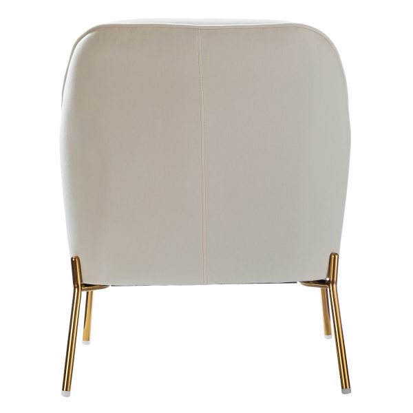 Nora Ivory Velvet Mid Century Modern Accent Chair with Gold Legs 2