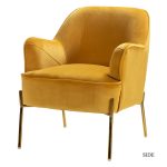 Nora Mustard Velvet Mid-Century Modern Accent Chair 7 Nora Mustard Velvet Mid-Century Modern Accent Chair