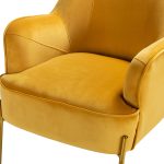 Nora Mustard Velvet Mid-Century Modern Accent Chair 10 Nora Mustard Velvet Mid-Century Modern Accent Chair