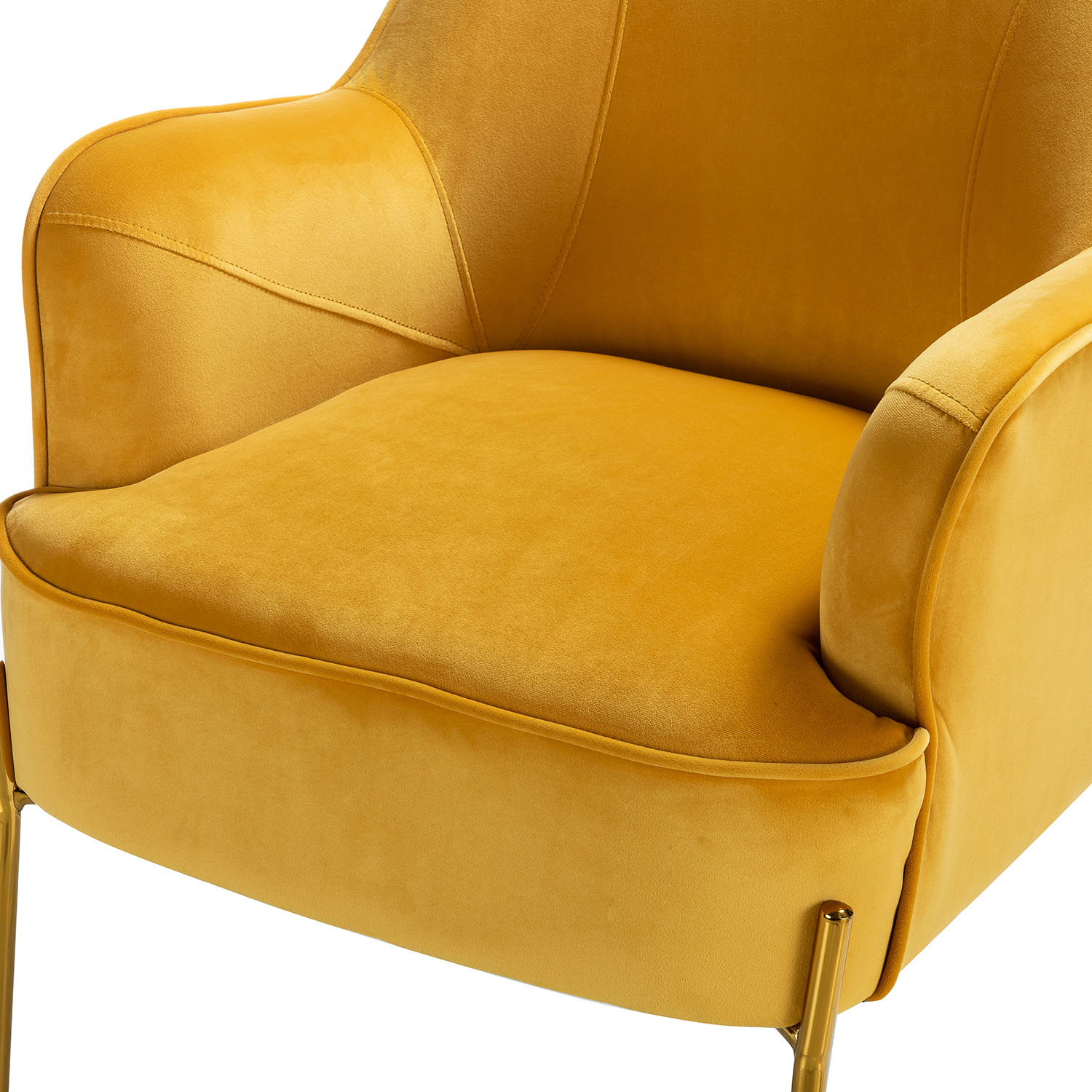 Nora Mustard Velvet Mid-Century Modern Accent Chair 5 Nora Mustard Velvet Mid-Century Modern Accent Chair - Image 5