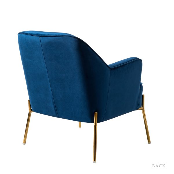 Nora Navy Velvet Mid Century Modern Accent Chair With Gold Legs 2
