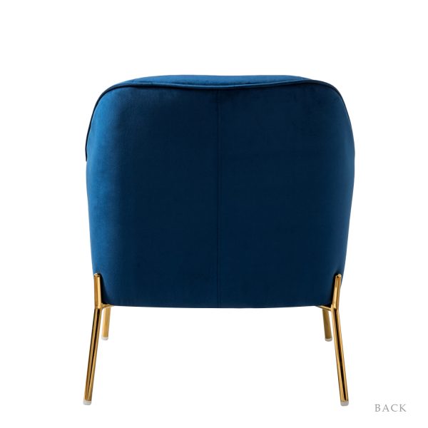 Nora Navy Velvet Mid Century Modern Accent Chair With Gold Legs 3