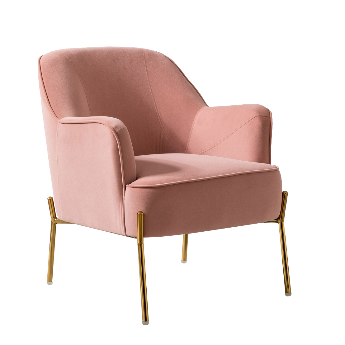 Nora Pink Velvet Mid-Century Modern Accent Chair 2 Nora Pink Velvet Mid-Century Modern Accent Chair - Image 2