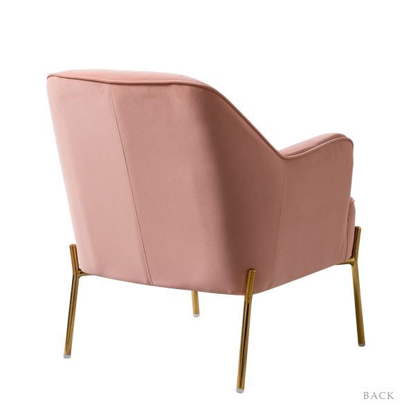 Nora Pink Velvet Mid Century Modern Accent Chair 2