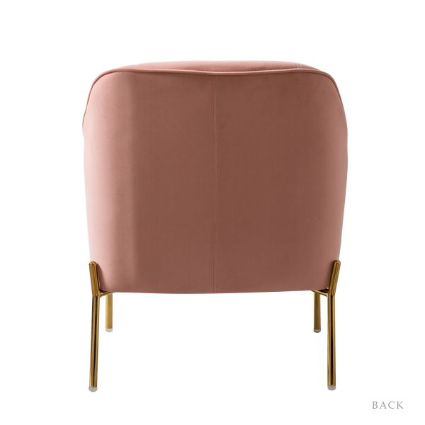 Nora Pink Velvet Mid Century Modern Accent Chair 3