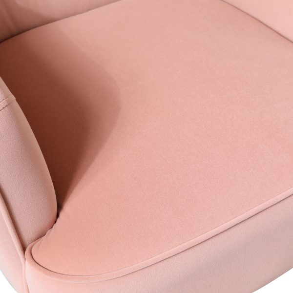 Nora Pink Velvet Mid Century Modern Accent Chair 4