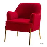 Nora Red Velvet Mid-Century Modern Accent Chair 7 Nora Red Velvet Mid-Century Modern Accent Chair