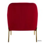 Nora Red Velvet Mid-Century Modern Accent Chair 8 Nora Red Velvet Mid-Century Modern Accent Chair