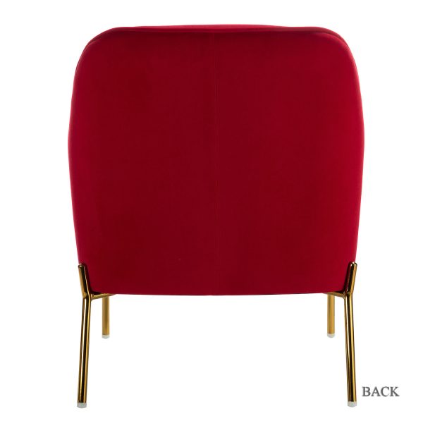 Nora Red Velvet Mid Century Modern Accent Chair 2