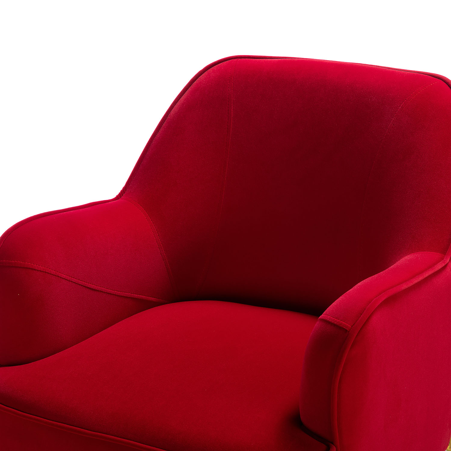 Nora Red Velvet Mid-Century Modern Accent Chair 5 Nora Red Velvet Mid-Century Modern Accent Chair - Image 5