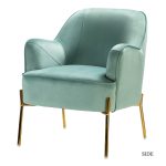 Nora Sage Velvet Gold Leg Mid-Century Modern Accent Chair