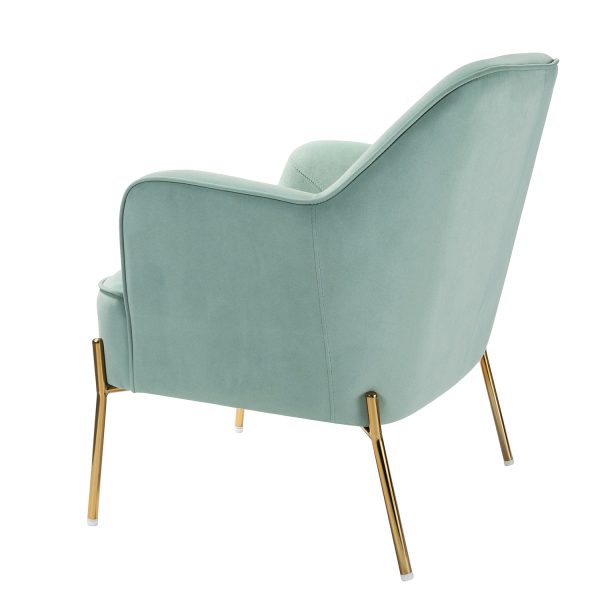 Nora Sage Velvet Gold Leg Mid Century Modern Accent Chair 2