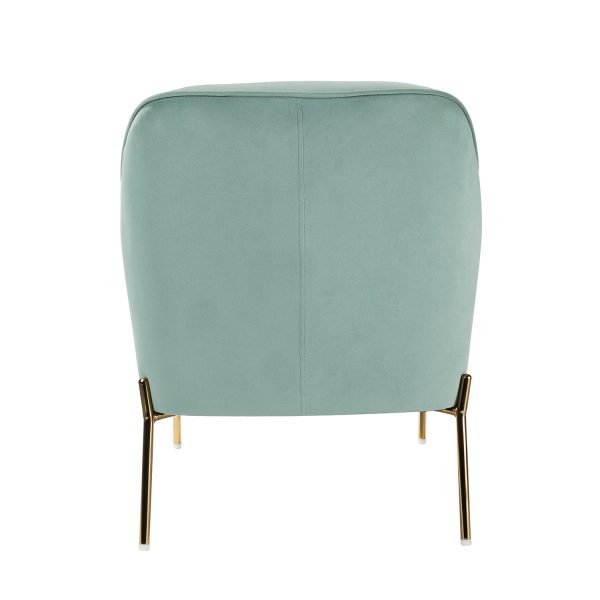 Nora Sage Velvet Gold Leg Mid Century Modern Accent Chair 3