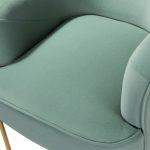 Nora Sage Velvet Gold Leg Mid-Century Modern Accent Chair