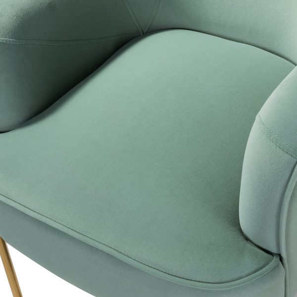 Nora Sage Velvet Gold Leg Mid Century Modern Accent Chair 4