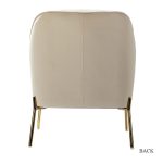 Nora Tan Velvet Mid-Century Modern Accent Chair with Gold Legs