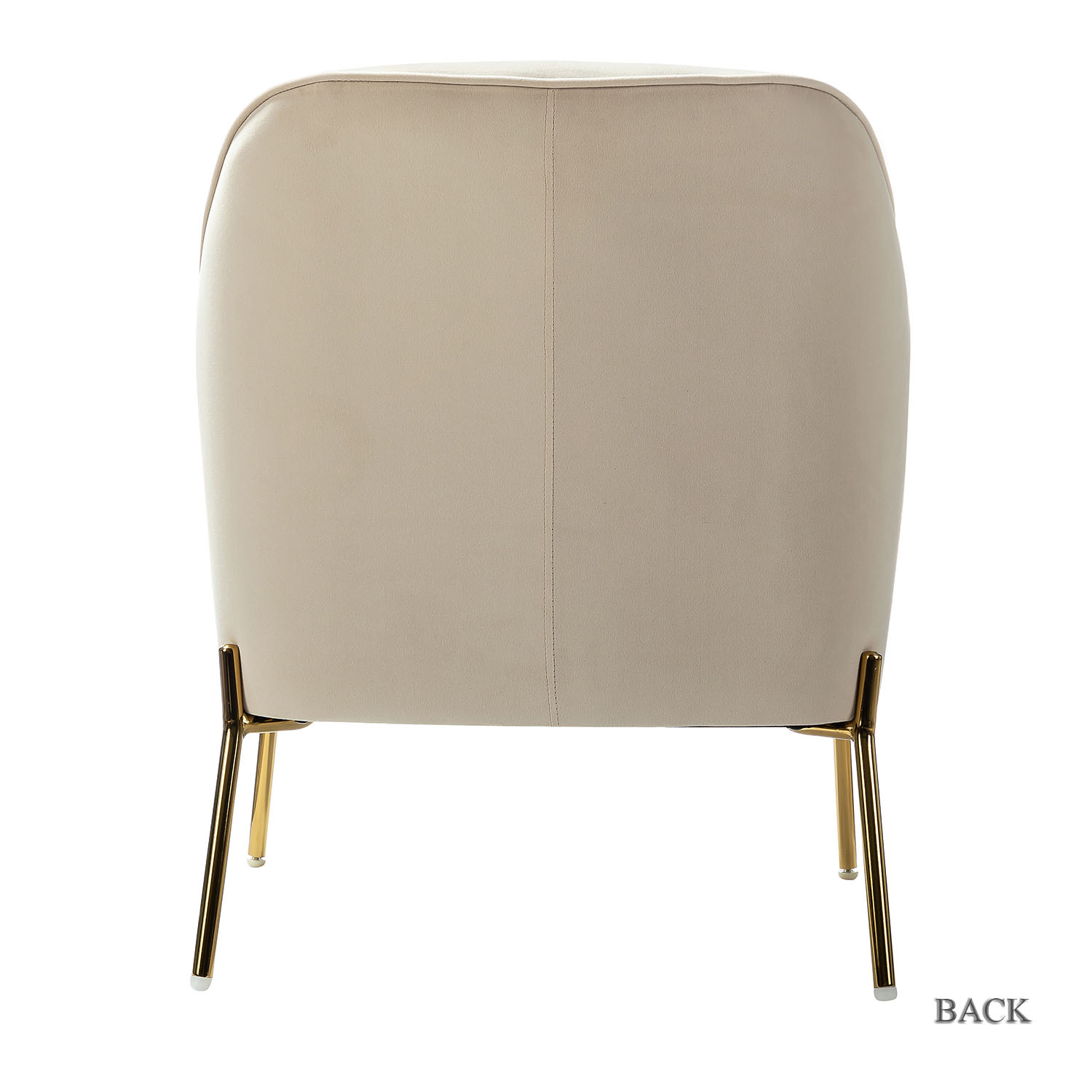 Nora Tan Velvet Mid-Century Modern Accent Chair with Gold Legs 3 Nora Tan Velvet Mid-Century Modern Accent Chair with Gold Legs - Image 3