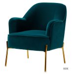 Nora Teal Velvet Mid-Century Modern Accent Chair with Gold Legs 7 Nora Teal Velvet Mid-Century Modern Accent Chair with Gold Legs