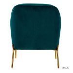 Nora Teal Velvet Mid-Century Modern Accent Chair with Gold Legs 8 Nora Teal Velvet Mid-Century Modern Accent Chair with Gold Legs
