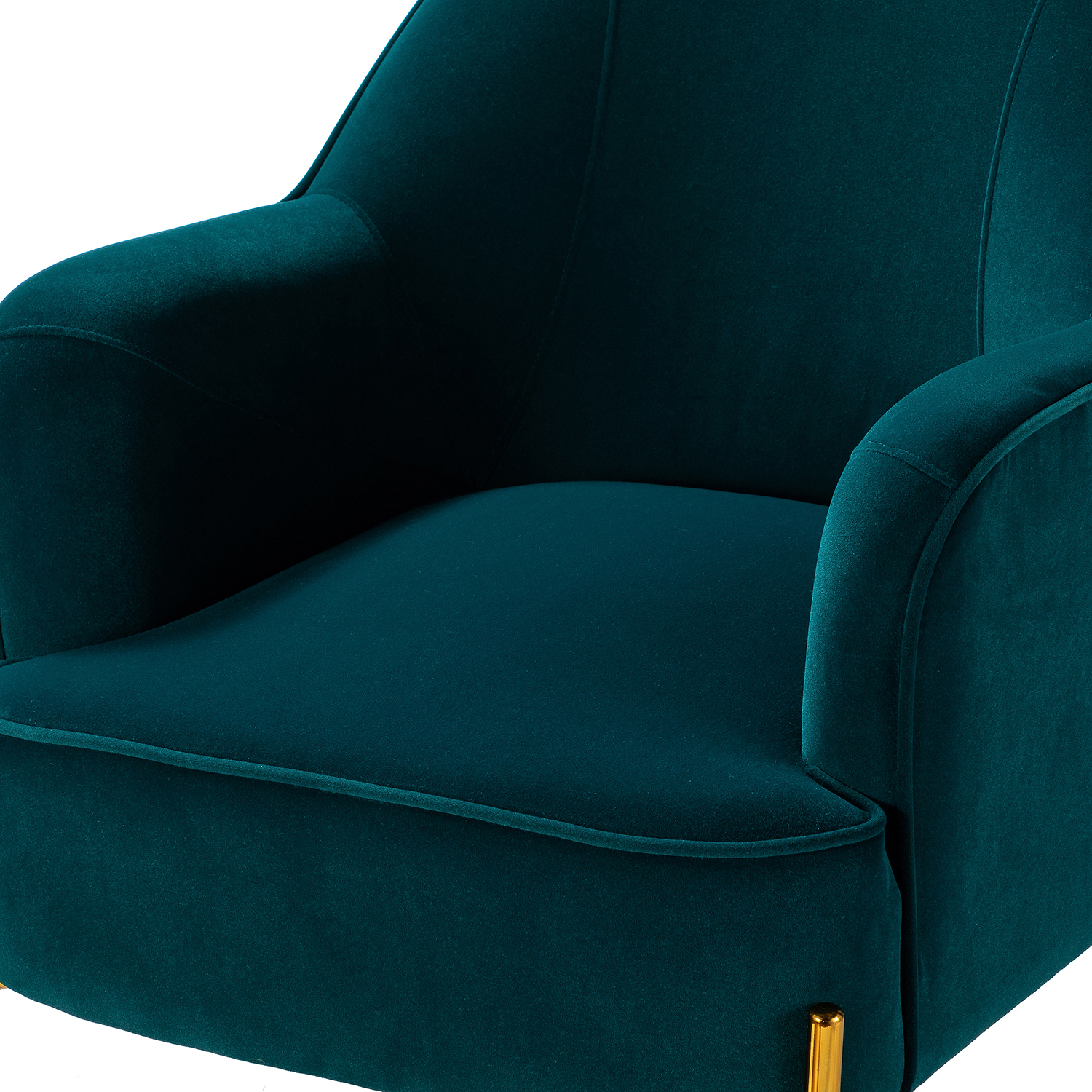 Nora Teal Velvet Mid-Century Modern Accent Chair with Gold Legs 4 Nora Teal Velvet Mid-Century Modern Accent Chair with Gold Legs - Image 4