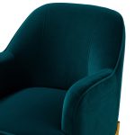 Nora Teal Velvet Mid-Century Modern Accent Chair with Gold Legs 10 Nora Teal Velvet Mid-Century Modern Accent Chair with Gold Legs