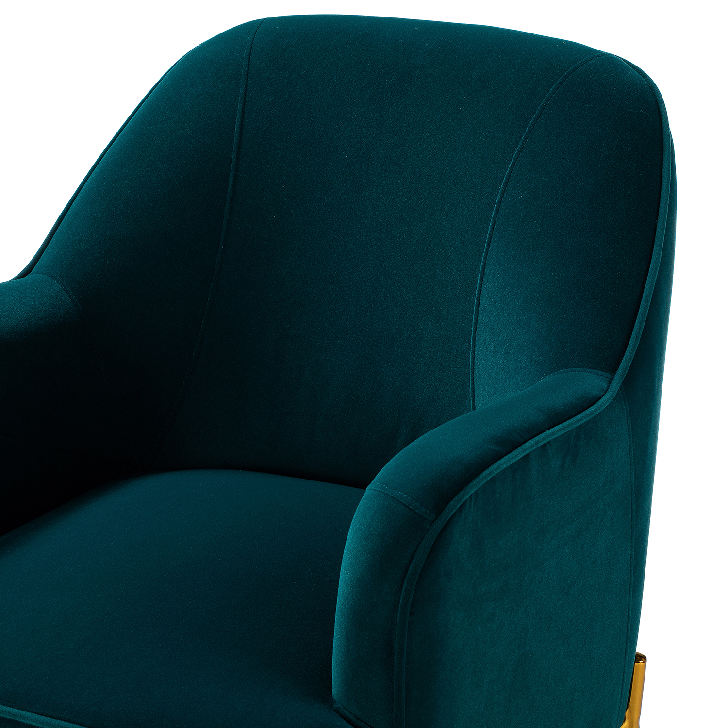 Nora Teal Velvet Mid-Century Modern Accent Chair with Gold Legs 5 Nora Teal Velvet Mid-Century Modern Accent Chair with Gold Legs - Image 5