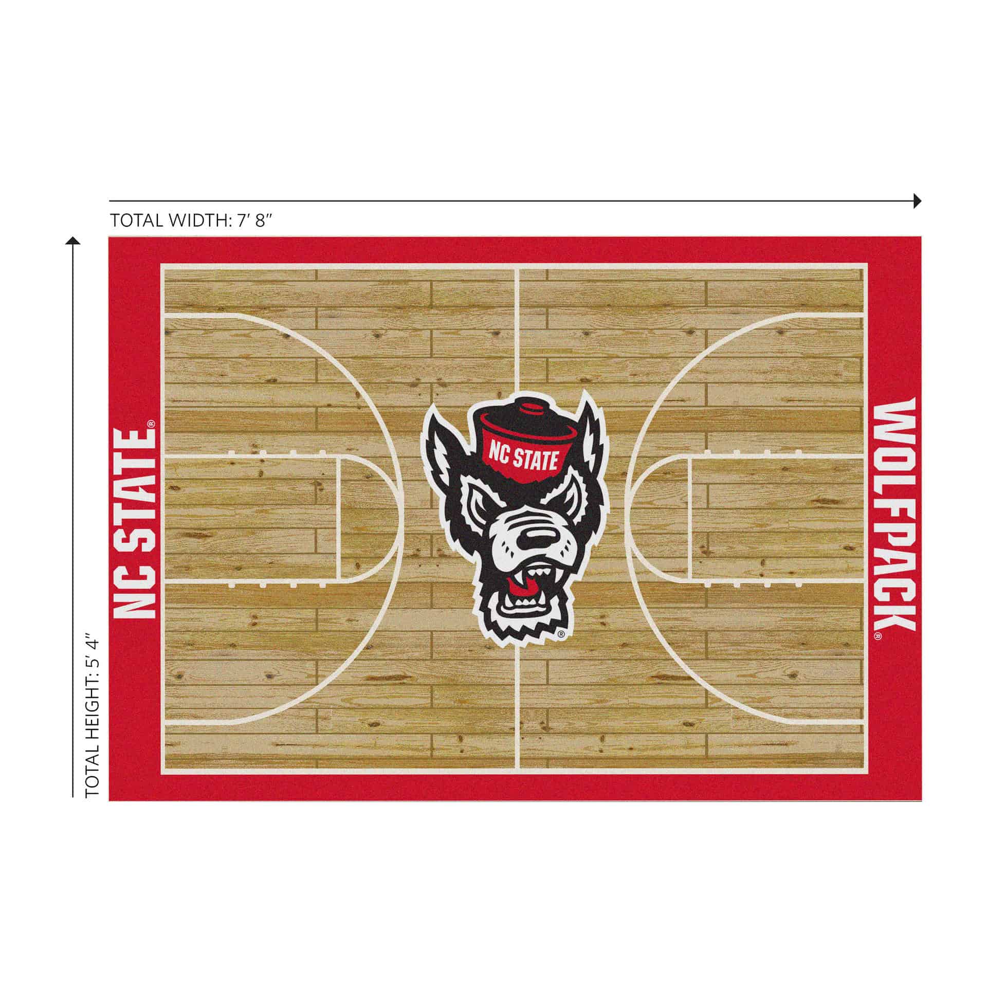 North Carolina State 6x8 Courtside Rug 1 North Carolina State 6x8 Courtside Rug