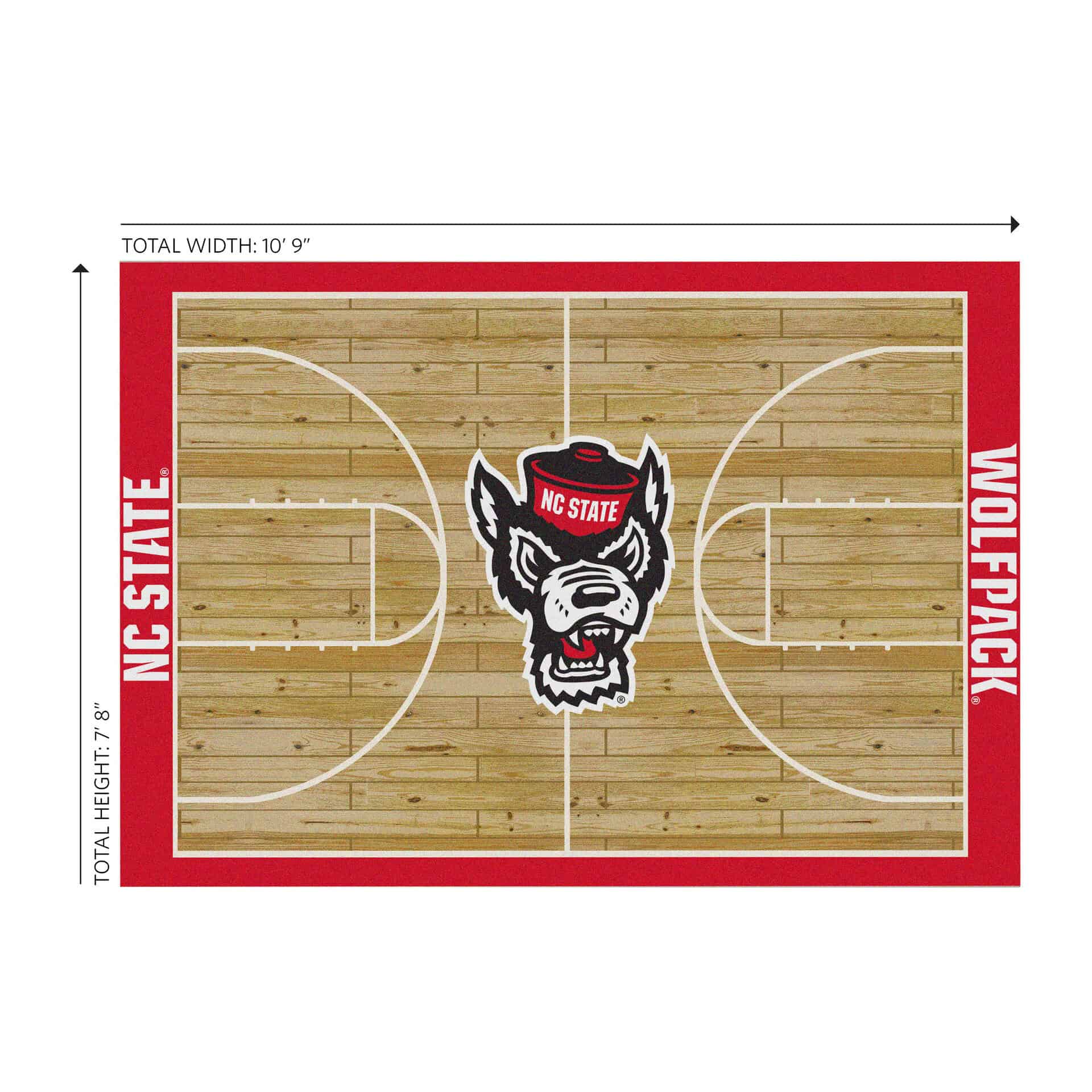 North Carolina State 8x11 Courtside Rug 2 North Carolina State 8x11 Courtside Rug - Image 2