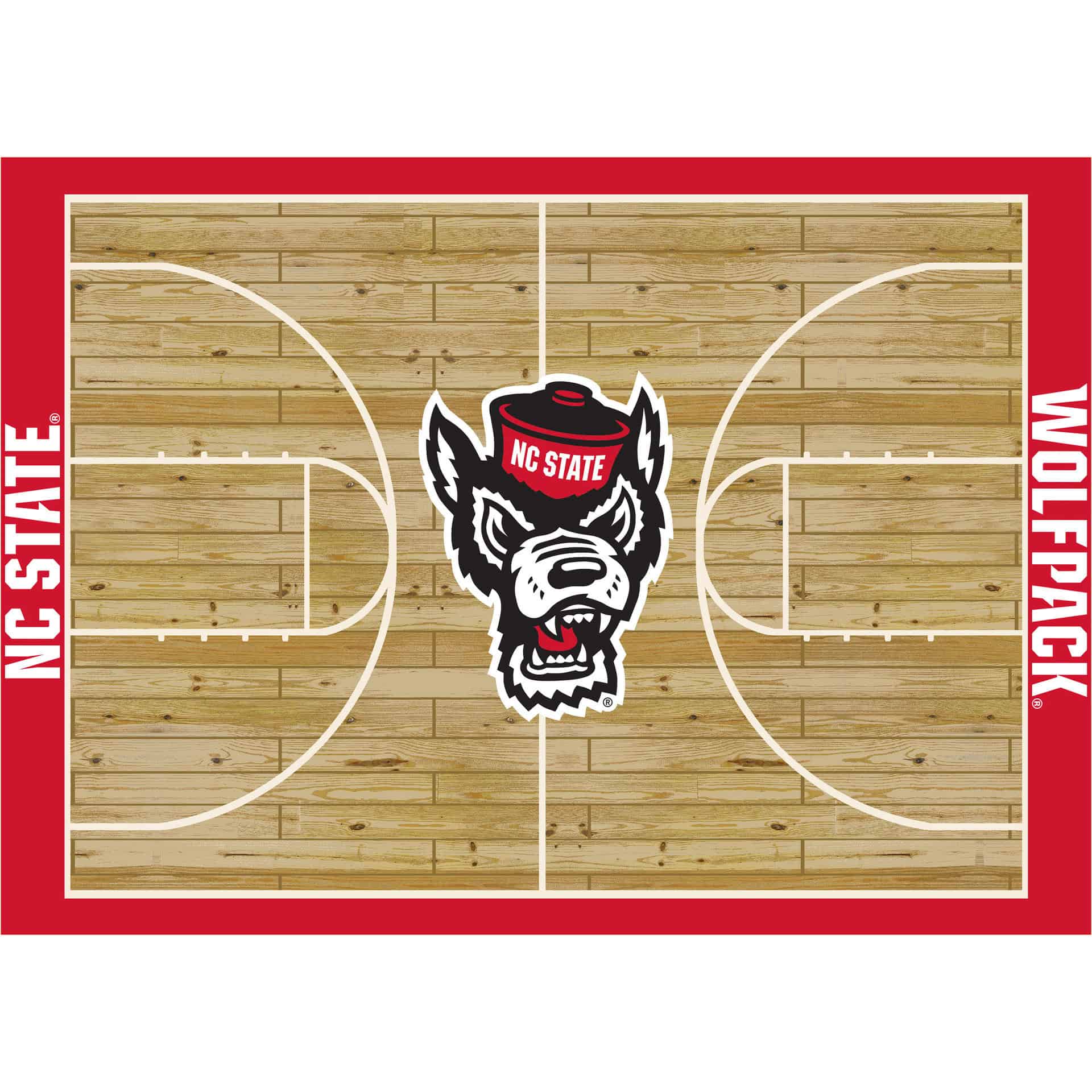 North Carolina State 8x11 Courtside Rug 3 North Carolina State 8x11 Courtside Rug - Image 3
