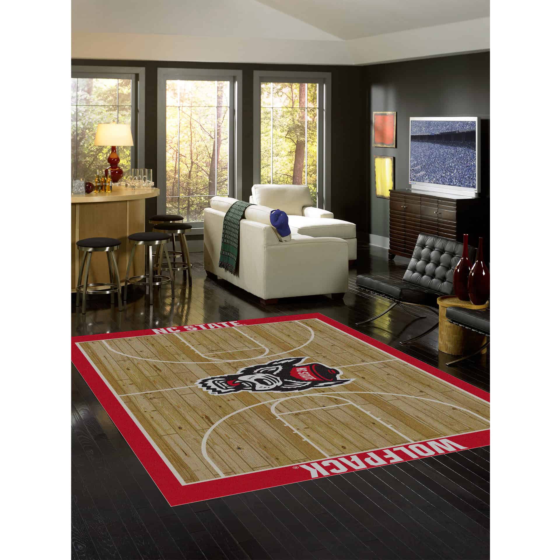 North Carolina State 8x11 Courtside Rug 1 North Carolina State 8x11 Courtside Rug