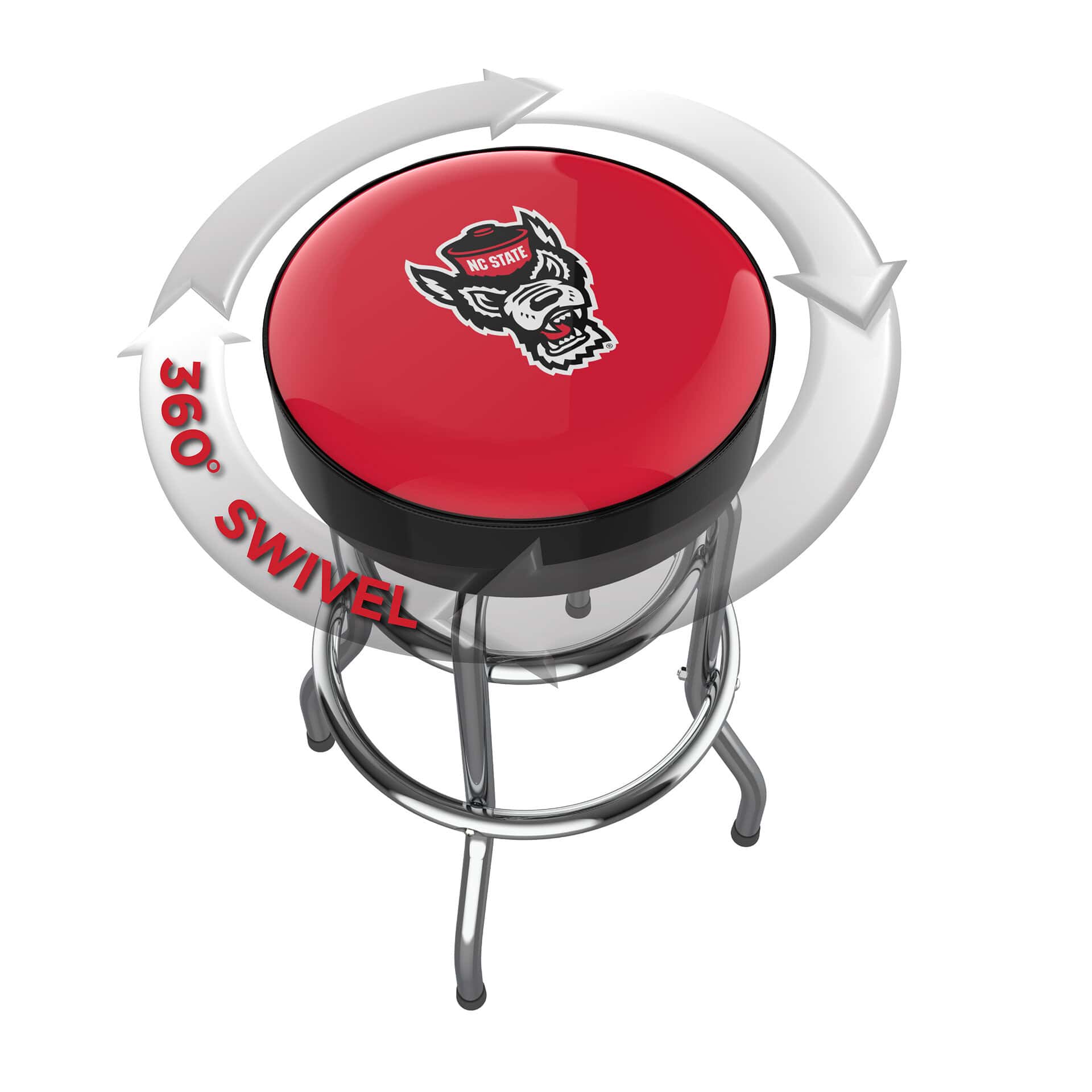 North Carolina State Logo Chrome Bar Stool 2 North Carolina State Logo Chrome Bar Stool - Image 2