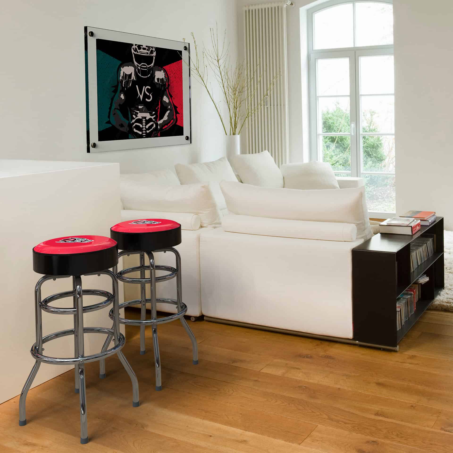North Carolina State Logo Chrome Bar Stool 3 North Carolina State Logo Chrome Bar Stool - Image 3