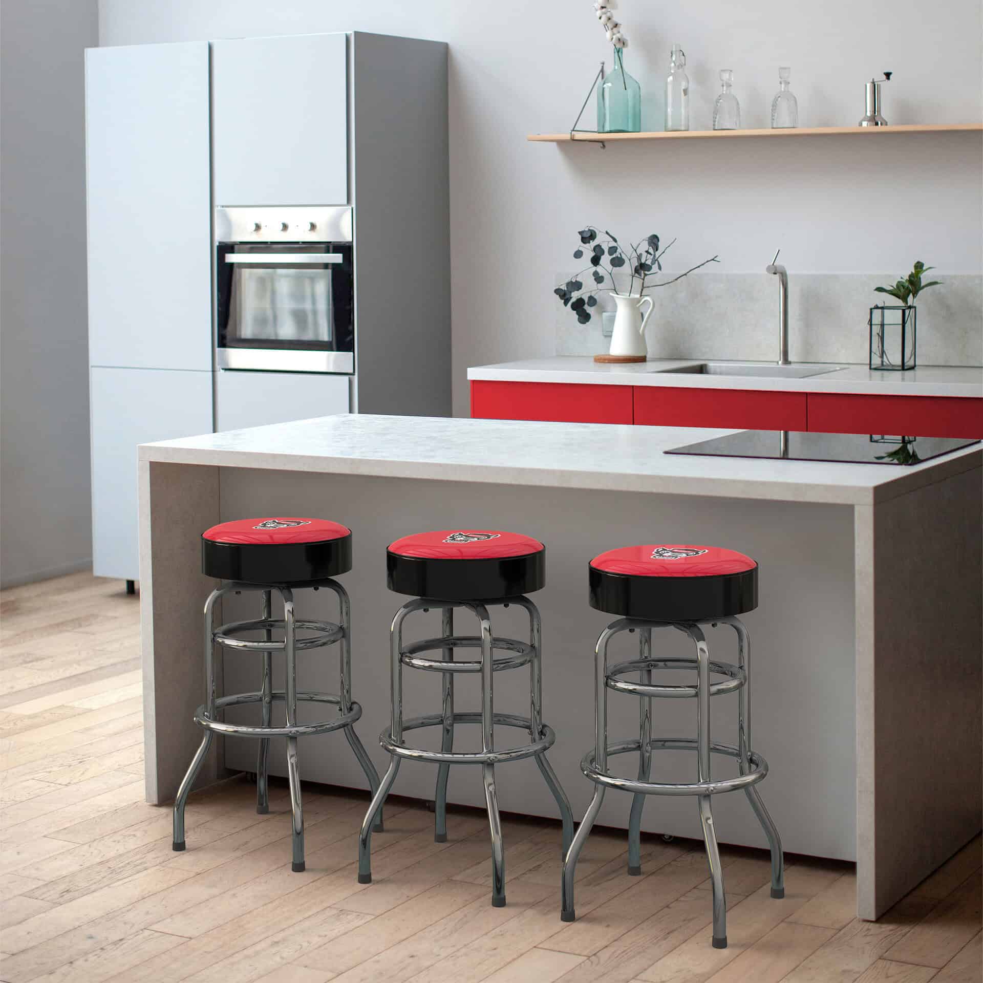 North Carolina State Logo Chrome Bar Stool 5 North Carolina State Logo Chrome Bar Stool - Image 5