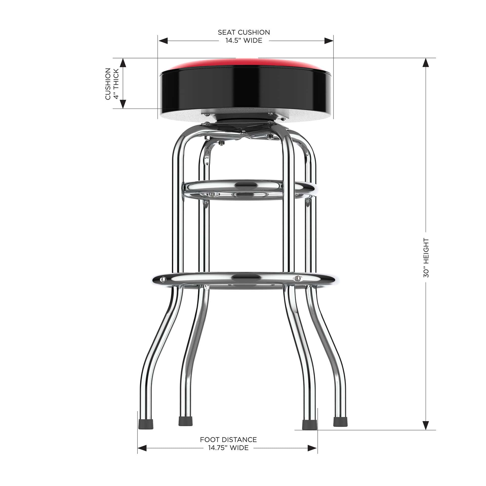 North Carolina State Logo Chrome Bar Stool 6 North Carolina State Logo Chrome Bar Stool - Image 6
