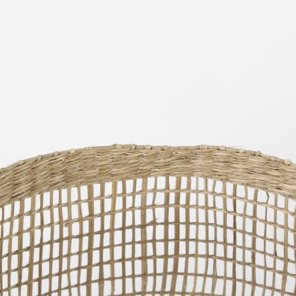 Nova 15.0L x 15.0W x 9.4H Set of 2 Light Brown Seagrass Woven Round Basket W Long Handle 4