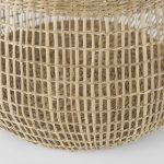 Nova 15.0L x 15.0W x 9.4H (Set of 2) Light Brown Seagrass Woven Round Basket W/ Long Handle