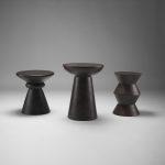 Novell Dark Brown Wood Pedestal Accent Table