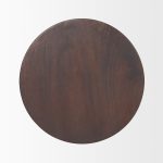 Novell Dark Brown Wood Pedestal Accent Table