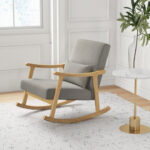 Natural Wood Rocking Chair with Cushions and Ergonomic Design