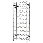 Black Metal 40-Bottle Wine Rack with Wall Anchors 5 Black Metal 40-Bottle Wine Rack with Wall Anchors